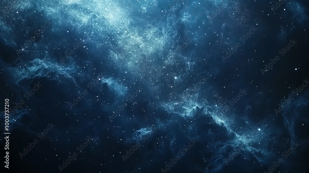 Wall mural a captivating sky starry universe background features a dark blue galaxy space filled with twinkling