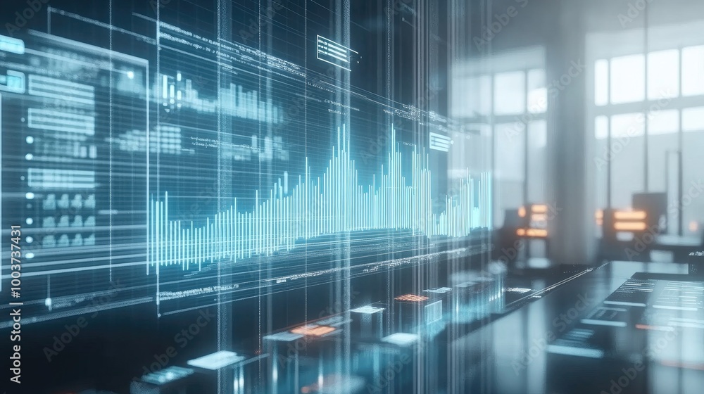 Poster advanced data visualization in modern workspace