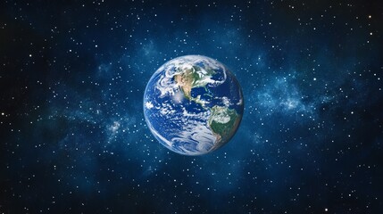 Obraz premium A breathtaking view of Earth, a distant star, and the galaxy, capturing the sunrise as it illuminates the planet from space. 