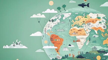Climate Zones Conceptual Map Illustration