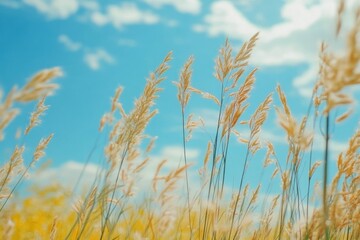Obraz premium Captivating HD Image of Wild Grass Swaying in a Serene Field