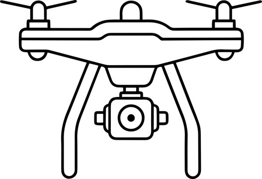 recommend clip art: drone with camera  outline coloring book page line art vector illustration
