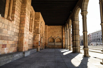 Basilica of San Vicente church in the old town of Avila city