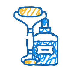 roller face massager doodle icon sketch vector. roller face massager sign. isolated symbol illustration