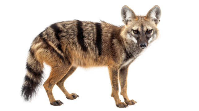 Aardwolf isolated on white or transparent background, png clipart, design element. Easy to place on any other background.