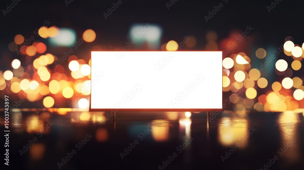 Poster bokeh effect with empty center for text display