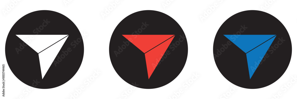 Aufkleber send social media icon isolated on white background. direct symbol modern simple vector for web site