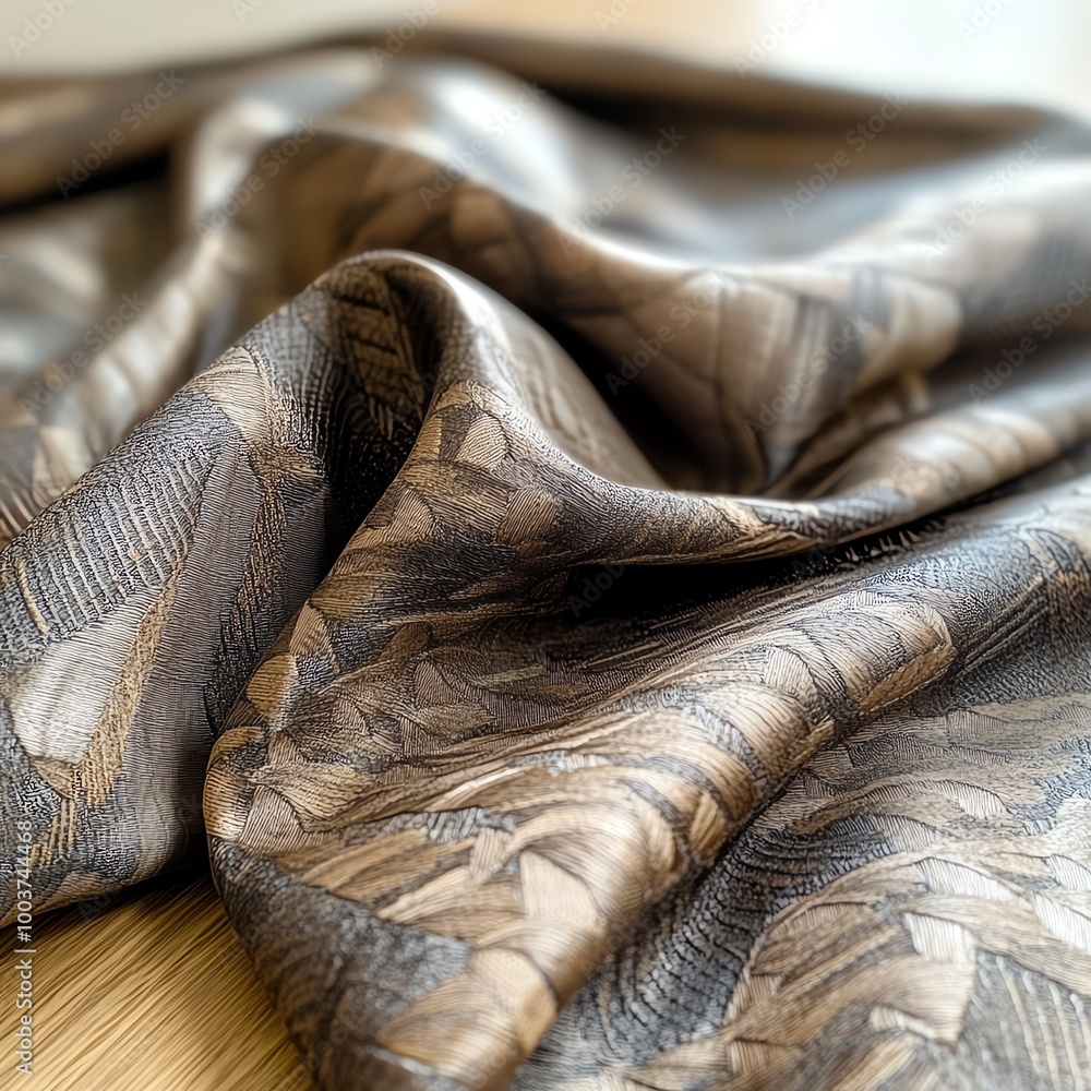 Poster Elegant fabric with textured patterns, light background