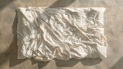 Obraz premium Top view of the crumpled bed linen