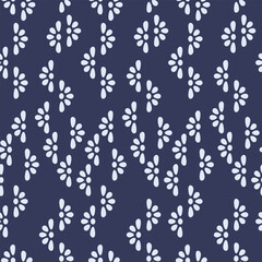 Japanese Flower Stripe Vector Seamless Pattern
