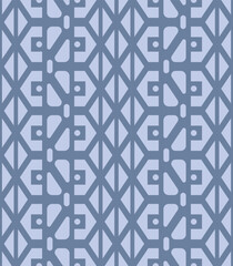 Japanese Hexagon Diamond Maze Line Vector Seamless Pattern