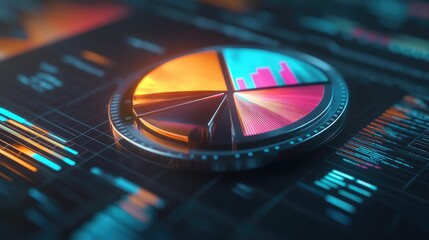 Vibrant Data Visualization with Pie Chart and Graphs