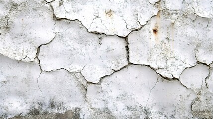 Obraz premium Cracked White Wall Texture for Background Use