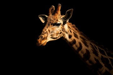 Majestic Giraffe Portrait in Studio Lighting
