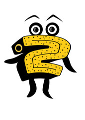 Funny big isolated number two yellow color
