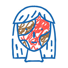 vitiligo skin disease doodle icon sketch vector. vitiligo skin disease sign. isolated symbol illustration