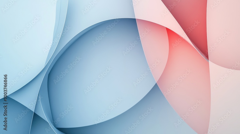 Poster soft minimalistic geometric shapes on light background
