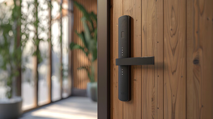 Advanced door lock with fingerprint scanner for secure and convenient access to your home or office.