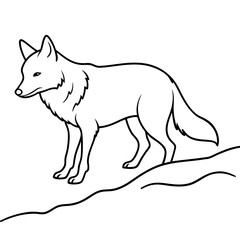 Snowy Stalk Coyote Chasing Prey Vector Illustration
