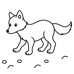 Curious Wolf Staring at Starry Sky Vector Illustration Dreams Beyond the Wilderness
