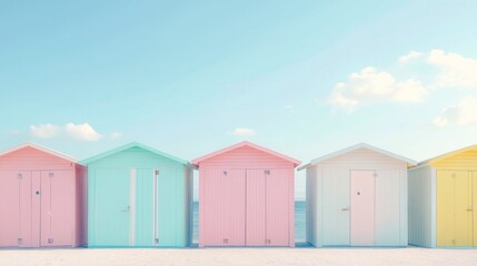 Colorful Beach Cabins