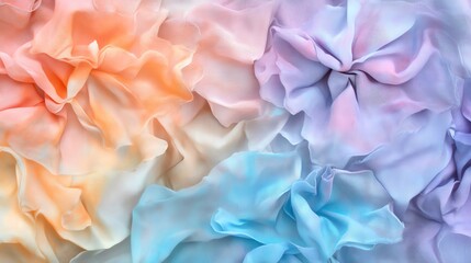 Fototapeta premium Organic shapes and vibrant colors on handdyed tiedye fabric, showcasing artistic craftsmanship