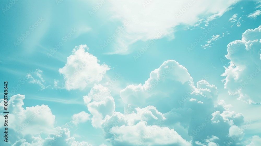 Poster soft clouds in a large open sky