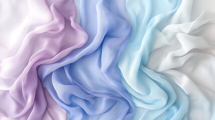 Obraz premium Soft pastel colored fabric folds in white isolate background