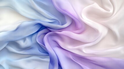 Fototapeta premium Pastel-colored flowing fabric texture, white isolate background