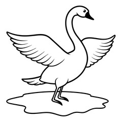 Elegant Tundra Swan Vector Design Showcasing Nature's Beauty in Flight
