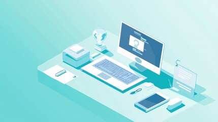 Minimalist Workspace Illustration