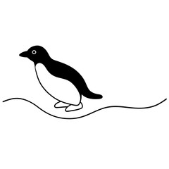 Discover an Ad Lie Penguin Sliding in a Vibrant Vector Illustration Adventure
