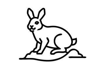 Vector Illustration of Arctic Hare Camouflaged in Snowy Landscape
