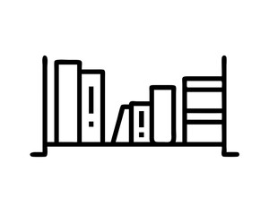 A Cozy Bookshelf Filled with Neatly Stacked Books and Decorative Items in a Vibrant Vector Illustration
