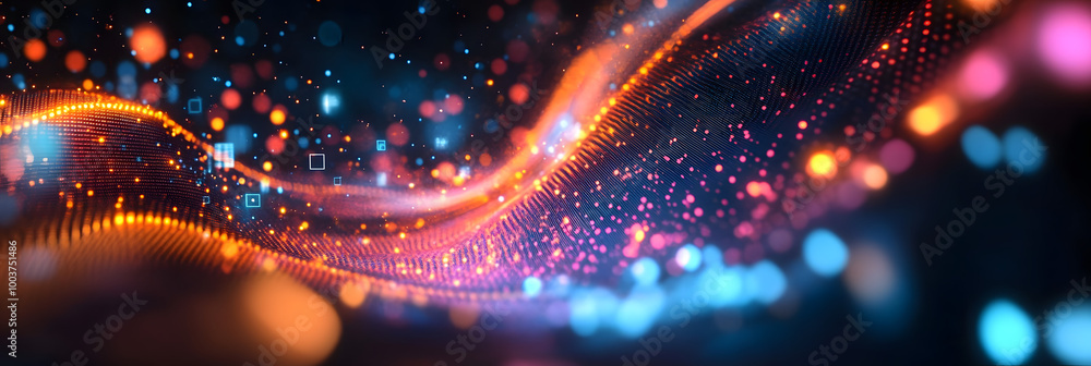Poster digital background, can be used in the description of network abilities, technological processes, di