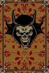 Dark Fantasy Art of Haunted Wallpaper Featuring Gothic Elements and Old-Fashioned Horror Aesthetics for Scary Vintage Illustrations