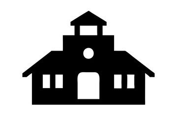 Classic Schoolhouse Vector Illustration Perfect for Teaching Resources and Materials
