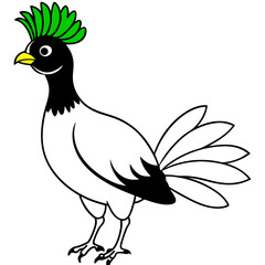 Colorful African Turaco with Crown Vector Illustration Showcasing Wildlife Wonder
