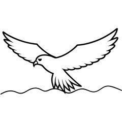 Elegant Black Kite Soaring Over Lush Green Valleys Vector Illustration Celebrating Wildlife Wonders
