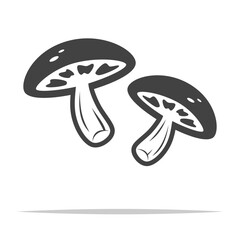 Edible mushroom icon transparent vector isolated