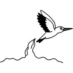 Stunning Vector Illustration of a Kingfisher Diving into Clear Waters
