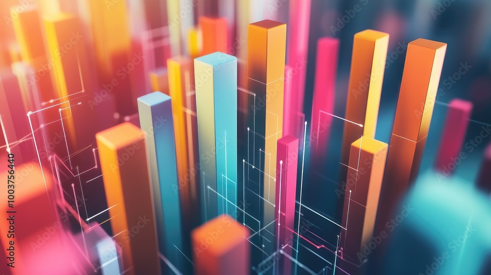 Poster vibrant abstract data visualization and analysis