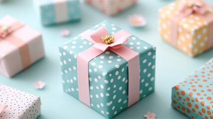 A pile of wrapped gift boxes with various patterns and designs, ready to be given as special holiday gifts.