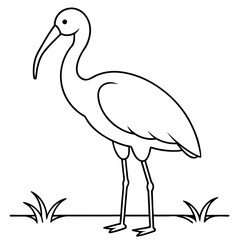 Majestic Scarlet Ibis in a Lush Wetland Vector Illustration
