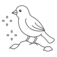 Vibrant Vector Illustration of Snow Finch Amidst Snowy Peaks
