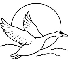 Snow Goose in Majestic Arctic Scenery Vector Illustration Capturing Serene Beauty
