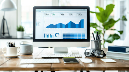 Analytical dashboard on a computer screen