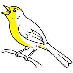 Stunning yellow canary in vibrant vector illustration perfect for digital design projects
