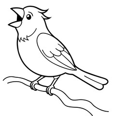 Beautiful yellow canary vector illustration for nature and bird lovers
