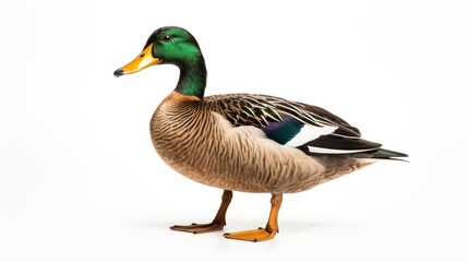 Obraz premium Mallard Duck Portrait on a White Background